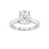 3CTW Oval Shaped Lab Grown Diamond (G/VS) Twisted Basket Cathedral Shank Solitaire Ring in 14K Gold