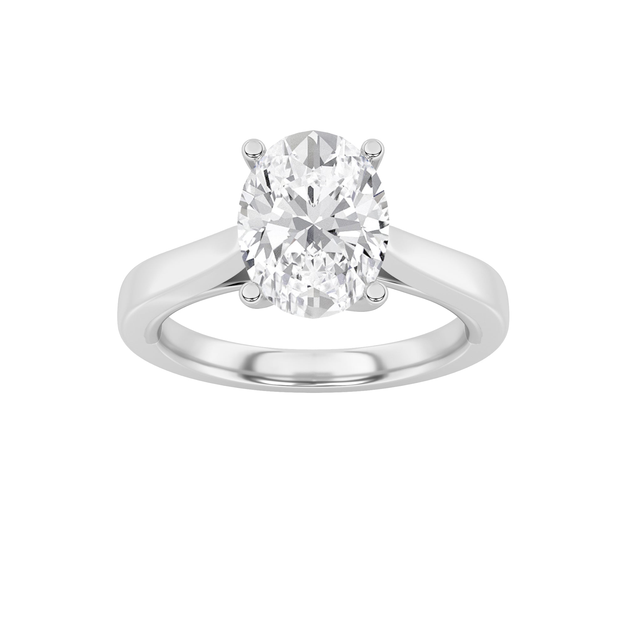 3CTW Oval Shaped Lab Grown Diamond (G/VS) Twisted Basket Cathedral Shank Solitaire Ring in 14K Gold