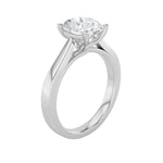 3CTW Oval Shaped Lab Grown Diamond (G/VS) Twisted Basket Cathedral Shank Solitaire Ring in 14K Gold