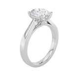 3CTW Oval Shaped Lab Grown Diamond (G/VS) Twisted Basket Cathedral Shank Solitaire Ring in 14K Gold