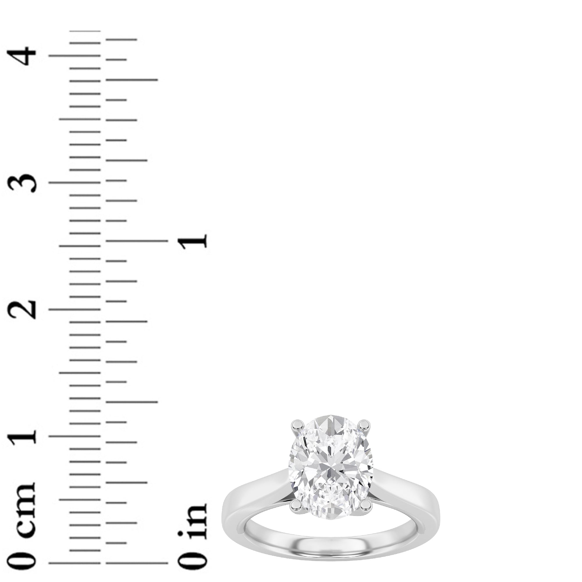 3CTW Oval Shaped Lab Grown Diamond (G/VS) Twisted Basket Cathedral Shank Solitaire Ring in 14K Gold