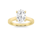 3CTW Oval Shaped Lab Grown Diamond (G/VS) Twisted Basket Cathedral Shank Solitaire Ring in 14K Gold