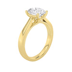 3CTW Oval Shaped Lab Grown Diamond (G/VS) Twisted Basket Cathedral Shank Solitaire Ring in 14K Gold