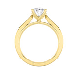 3CTW Oval Shaped Lab Grown Diamond (G/VS) Twisted Basket Cathedral Shank Solitaire Ring in 14K Gold