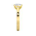 3CTW Oval Shaped Lab Grown Diamond (G/VS) Twisted Basket Cathedral Shank Solitaire Ring in 14K Gold