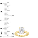 3CTW Oval Shaped Lab Grown Diamond (G/VS) Twisted Basket Cathedral Shank Solitaire Ring in 14K Gold