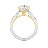 1CTW Princess Shaped Lab Grown Diamond (F/VS) Two Tone Twisted Basket Cathedral Shank Solitaire Ring in 14K Gold