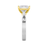 1CTW Princess Shaped Lab Grown Diamond (F/VS) Two Tone Twisted Basket Cathedral Shank Solitaire Ring in 14K Gold