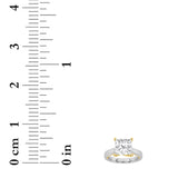 1CTW Princess Shaped Lab Grown Diamond (F/VS) Two Tone Twisted Basket Cathedral Shank Solitaire Ring in 14K Gold