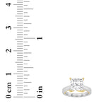 2CTW Princess Shaped Lab Grown Diamond (F/VS) Two Tone Twisted Basket Cathedral Shank Solitaire Ring in 14K Gold