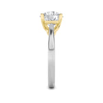 1CTW Round Shaped Lab Grown Diamond (F/VS) Two Tone Twisted Basket Cathedral Shank Solitaire Ring in 14K Gold