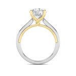 2CTW Round Shaped Lab Grown Diamond (G/VS) Two Tone Twisted Basket Cathedral Shank Solitaire Ring in 14K Gold