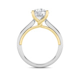 2CTW Round Shaped Lab Grown Diamond (G/VS) Two Tone Twisted Basket Cathedral Shank Solitaire Ring in 14K Gold