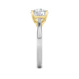 2CTW Round Shaped Lab Grown Diamond (G/VS) Two Tone Twisted Basket Cathedral Shank Solitaire Ring in 14K Gold