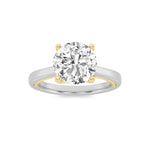 2CTW Round Shaped Lab Grown Diamond (G/VS) Two Tone Twisted Basket Cathedral Shank Solitaire Ring in 14K Gold