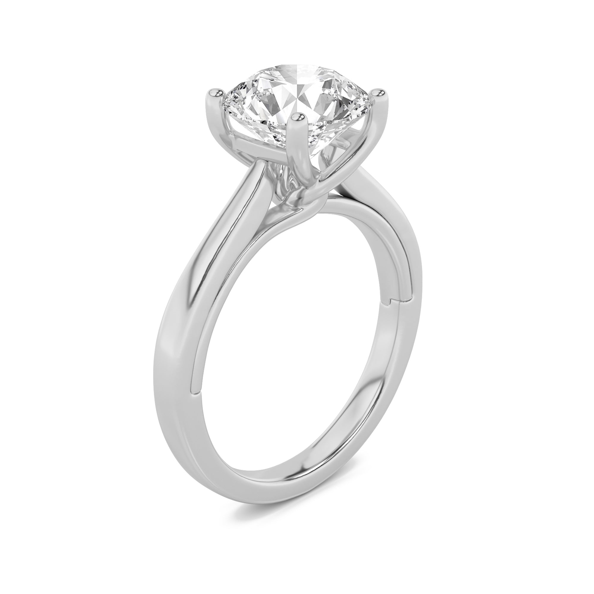 3CTW Round Shaped Lab Grown Diamond (G/VS) Twisted Basket Cathedral Shank Solitaire Ring in 14K Gold