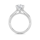 3CTW Round Shaped Lab Grown Diamond (G/VS) Twisted Basket Cathedral Shank Solitaire Ring in 14K Gold