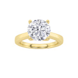 3CTW Round Shaped Lab Grown Diamond (G/VS) Twisted Basket Cathedral Shank Solitaire Ring in 14K Gold