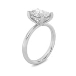 2.5CTW Elongated Cushion Shaped Lab Grown Diamond (G/VS) Hidden Halo Petite Shank Ring in 14K Gold