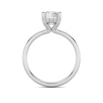 2CTW Emerald Shaped Lab Grown Diamond (F/VS) Hidden Halo Petite Shank Ring in 14K Gold