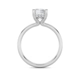 2CTW Emerald Shaped Lab Grown Diamond (F/VS) Hidden Halo Petite Shank Ring in 14K Gold