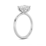 2CTW Oval Shaped Lab Grown Diamond (F/VS) Hidden Halo Petite Shank Ring in 14K Gold