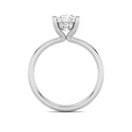 2CTW Oval Shaped Lab Grown Diamond (F/VS) Hidden Halo Petite Shank Ring in 14K Gold