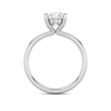 2CTW Oval Shaped Lab Grown Diamond (F/VS) Hidden Halo Petite Shank Ring in 14K Gold