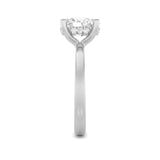 2CTW Oval Shaped Lab Grown Diamond (F/VS) Hidden Halo Petite Shank Ring in 14K Gold