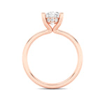 2CTW Oval Shaped Lab Grown Diamond (F/VS) Hidden Halo Petite Shank Ring in 14K Gold