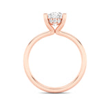 2CTW Oval Shaped Lab Grown Diamond (F/VS) Hidden Halo Petite Shank Ring in 14K Gold
