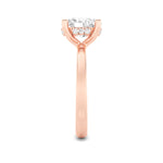 2CTW Oval Shaped Lab Grown Diamond (F/VS) Hidden Halo Petite Shank Ring in 14K Gold