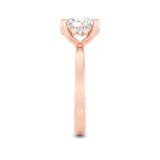 2CTW Oval Shaped Lab Grown Diamond (F/VS) Hidden Halo Petite Shank Ring in 14K Gold