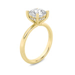 2CTW Round Shaped Lab Grown Diamond (F/VS) Hidden Halo Petite Shank Ring in 14K Gold
