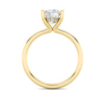 2CTW Round Shaped Lab Grown Diamond (F/VS) Hidden Halo Petite Shank Ring in 14K Gold