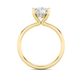 2CTW Round Shaped Lab Grown Diamond (F/VS) Hidden Halo Petite Shank Ring in 14K Gold