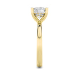 2CTW Round Shaped Lab Grown Diamond (F/VS) Hidden Halo Petite Shank Ring in 14K Gold