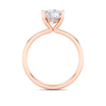 2CTW Round Shaped Lab Grown Diamond (F/VS) Hidden Halo Petite Shank Ring in 14K Gold