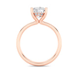 2CTW Round Shaped Lab Grown Diamond (F/VS) Hidden Halo Petite Shank Ring in 14K Gold