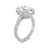 7CTW Oval Shaped Lab Grown Diamond (G/VS) Bold Statement Accented Ring in 14K Gold