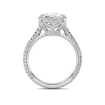 7CTW Oval Shaped Lab Grown Diamond (G/VS) Bold Statement Accented Ring in 14K Gold