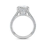 7CTW Oval Shaped Lab Grown Diamond (G/VS) Bold Statement Accented Ring in 14K Gold