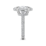 7CTW Oval Shaped Lab Grown Diamond (G/VS) Bold Statement Accented Ring in 14K Gold