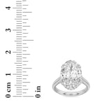 7CTW Oval Shaped Lab Grown Diamond (G/VS) Bold Statement Accented Ring in 14K Gold