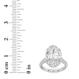 7CTW Oval Shaped Lab Grown Diamond (G/VS) Bold Statement Accented Ring in 14K Gold