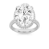 7.5CTW Oval Shaped Lab Grown Diamond (G/VS) Bold Statement Accented Ring in 14K Gold