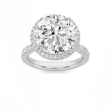 6CTW Round Shaped Lab Grown Diamond (F/VS) Bold Statement Accented Ring in 14K Gold