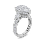 6.75CTW Pear Shaped Lab Grown Diamond (F/VS) Bold Statement Accented Ring in 14K Gold