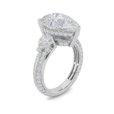 6.75CTW Pear Shaped Lab Grown Diamond (F/VS) Bold Statement Accented Ring in 14K Gold