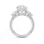 6.75CTW Pear Shaped Lab Grown Diamond (F/VS) Bold Statement Accented Ring in 14K Gold